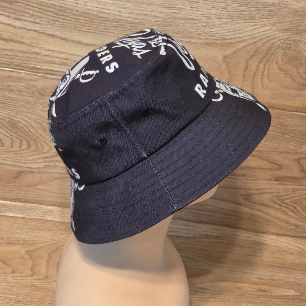 Las Vegas Raiders Black Bucket Hat Shield Logo OSFM Football Game Day Ready - Picture 2 of 5